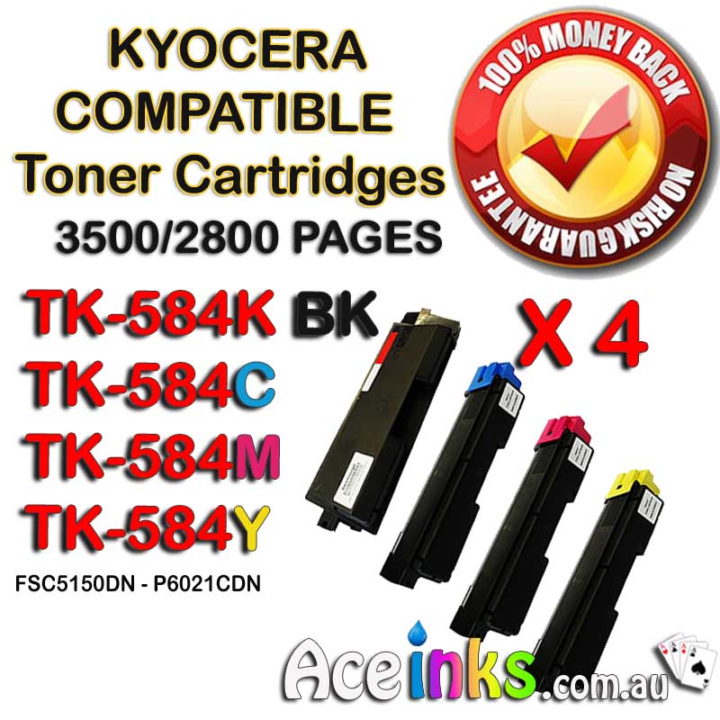 4 Pack Combo Compatible Kyocera TK-584K FSC5150DN BK CMY